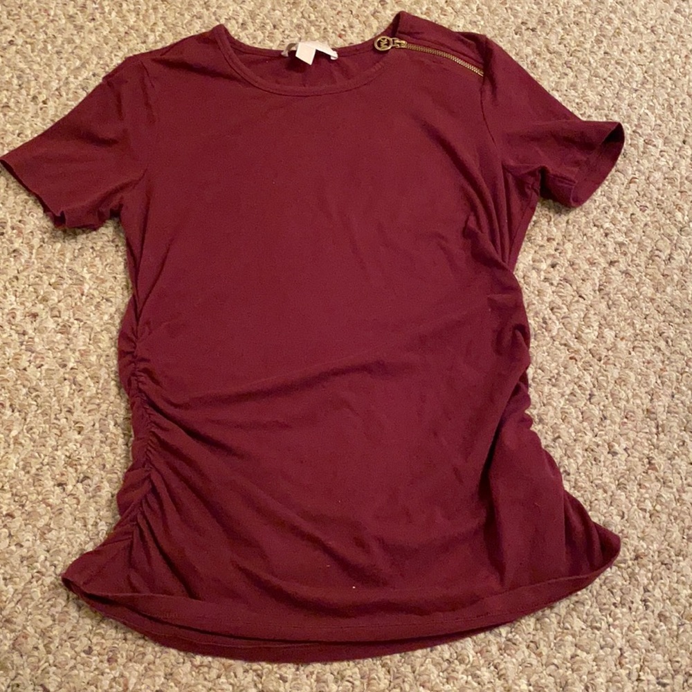 this is a burgundy michael kors shirt size medium